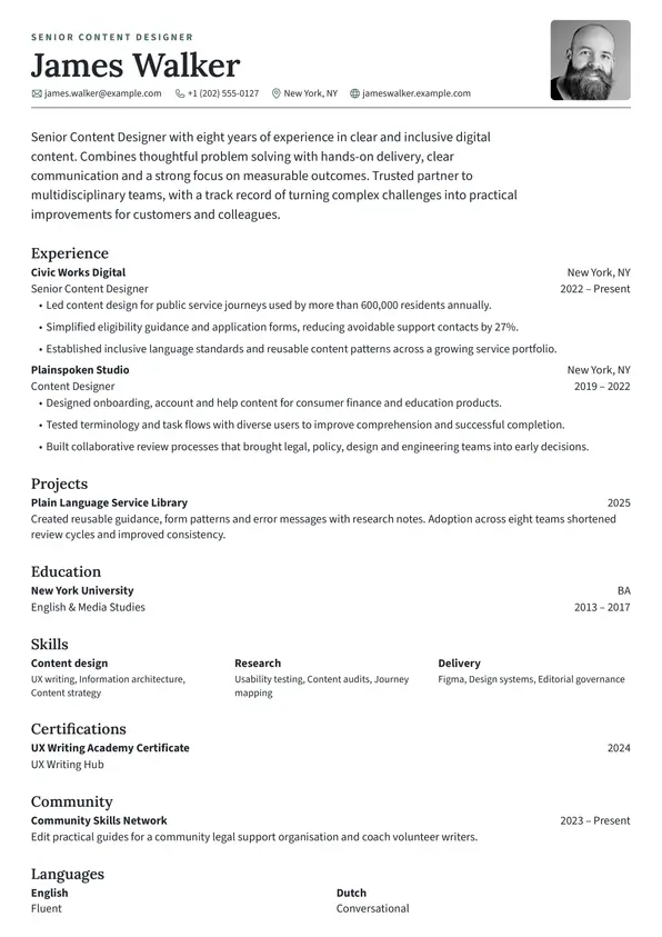 Smeargle resume template preview